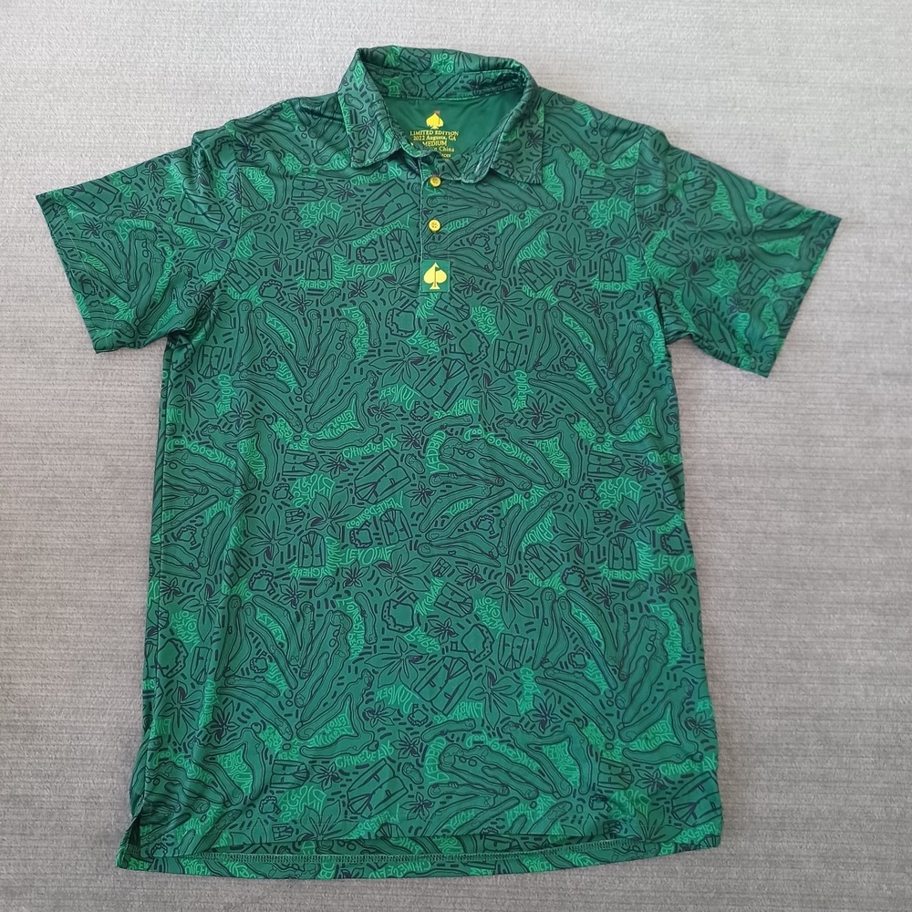 Pins & Aces 2022 Augusta Limited Edition Green Topo Golf Polo Shirt Mens Medium